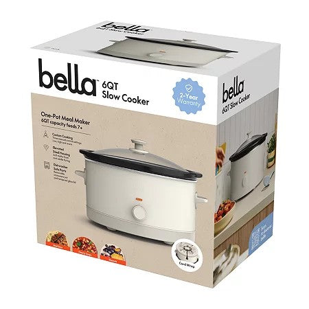 NEW Bella 6-Qt Slow Cooker – Ceramic Nonstick – Oatmilk – Local Pickup