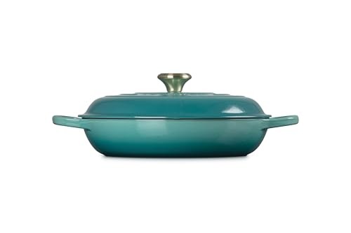 Le Creuset Signature 5QT Cast Iron Round Braiser – Blue Riviera –