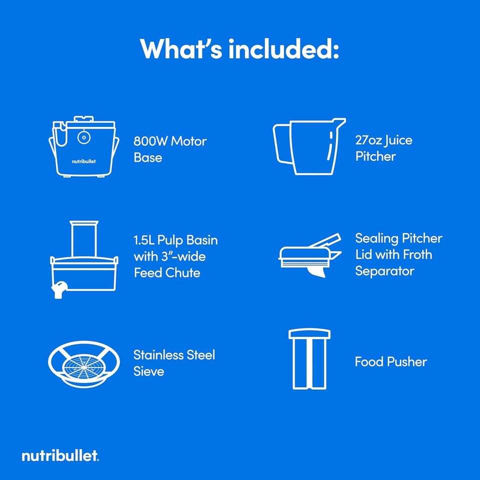NutriBullet Juicer 800W with 27oz Pitcher – Brand New