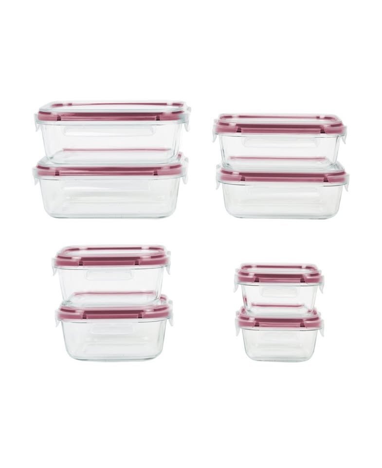 NEW Sedona 16-Piece Borosilicate Glass Food Storage Container Set.