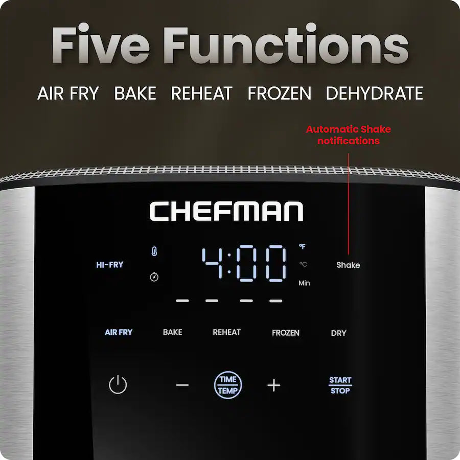 LIKE NEW Chefman TurboFry 6-Qt Digital Air Fryer – Stainless Steel