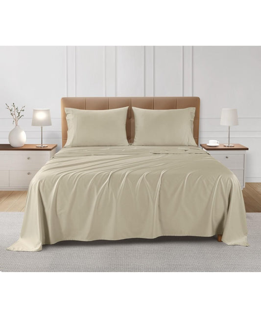 #16 SleepRx 4pc king size cotton bamboo sheet set light Tan