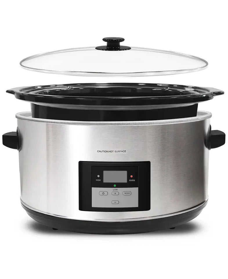 Elite Cuisine 8.5QT Digital Slow Cooker – Programmable Stainless Steel