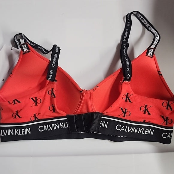 NWT Calvin Klein Archive Logo Lightly Lined Wirefree Bra QF6094 XS