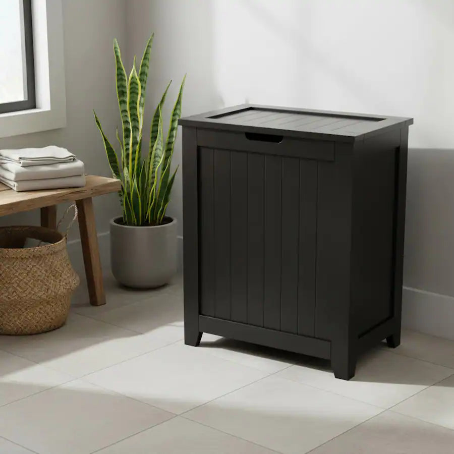 Redmon Contemporary Country Laundry Hamper – Wainscot Wood Panels – Local Pickup.