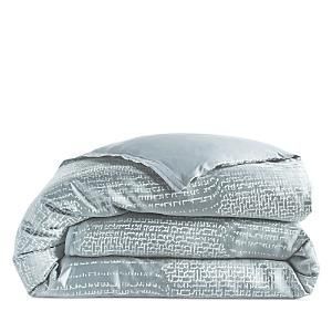 #14 Hudson Park Collection Faded Geometric Duvet, Full/Queen  3pc set - 100%