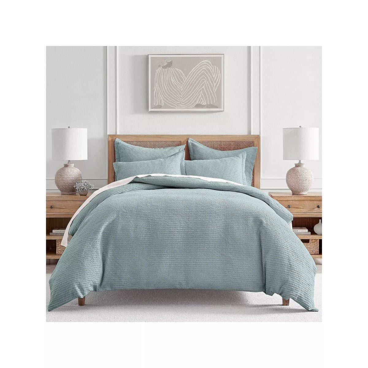 #13 Levtex Home Cloud Waffle Duvet Cover Set, Blue Haze