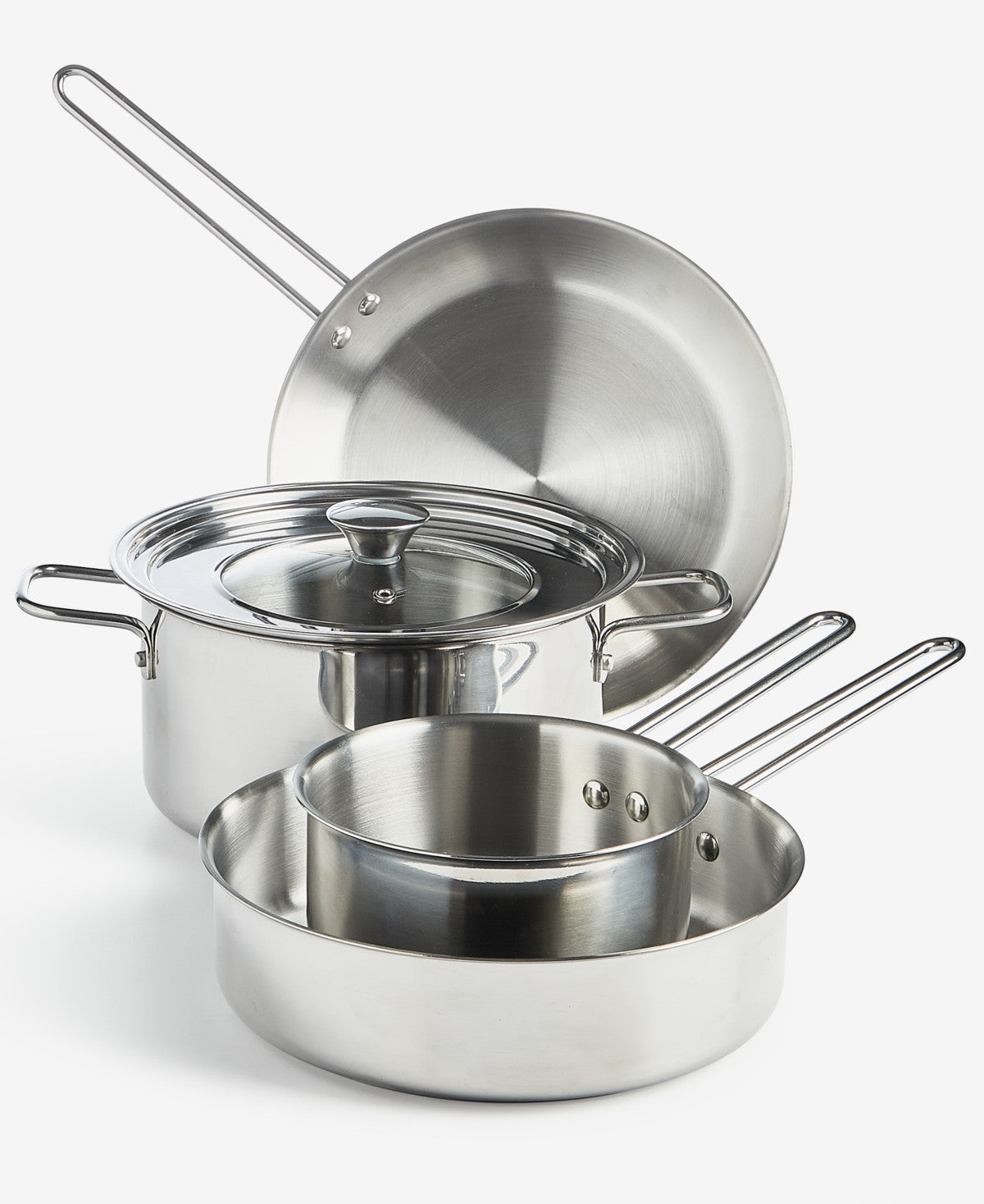 Arch Studio 5-Pc. Stackable Stainless Steel Cookware Set - Silver
