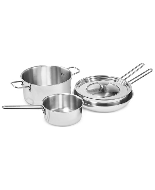 Arch Studio 5-Pc. Stackable Stainless Steel Cookware Set - Silver
