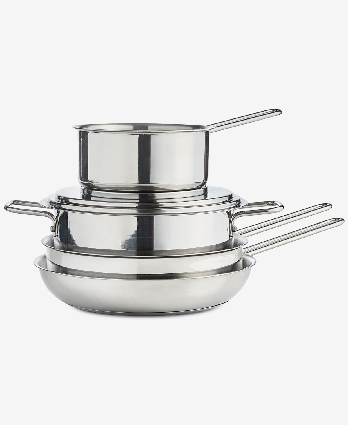 Arch Studio 5-Pc. Stackable Stainless Steel Cookware Set - Silver