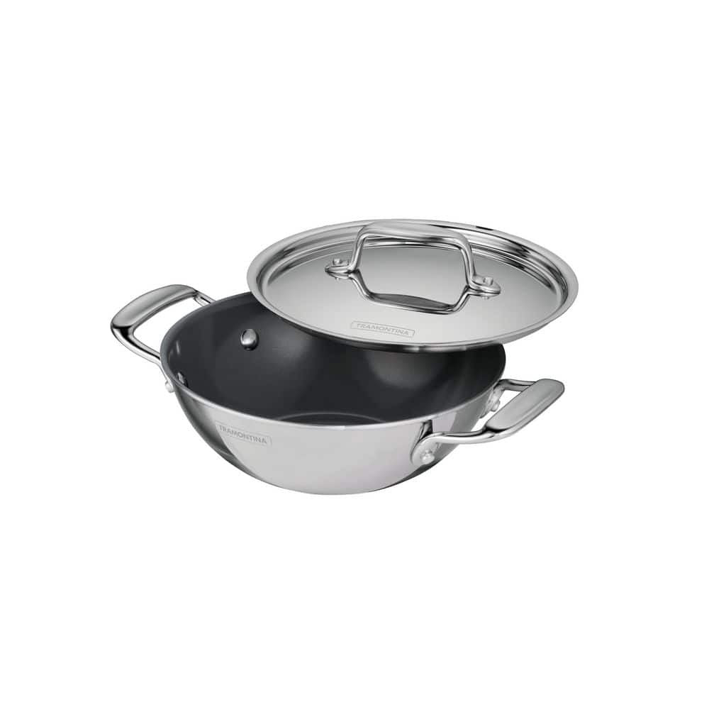 Tramontina Utsava 1.75-Qt Tri-Ply Kadai with Ceramic Interior – Induction – Local Pickup