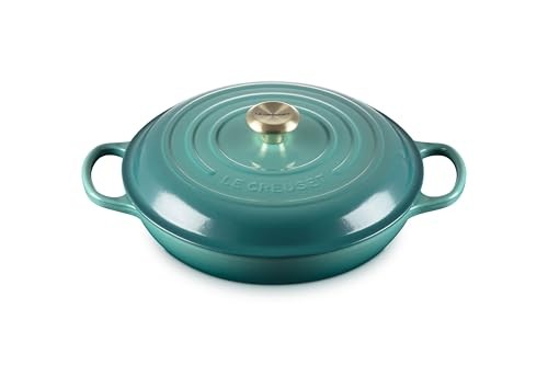 Le Creuset Signature 5QT Cast Iron Round Braiser – Blue Riviera –