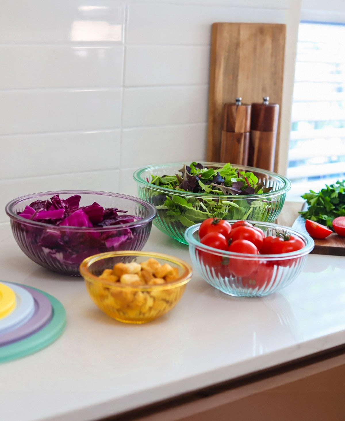 NEW Sedona Kitchen 8-Pc Glass Mixing Bowl Set – 4 Sizes – Local Pickup