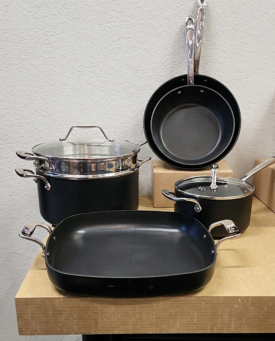 All-Clad Essentials 8-Pc Hard-Anodized Nonstick Cookware Set – Open Box – Local Pickup
