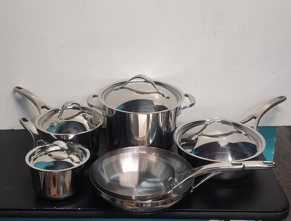 LIKE NEW Anolon Nouvelle Copper 10-Pc Stainless Cookware Set – Local Pickup
