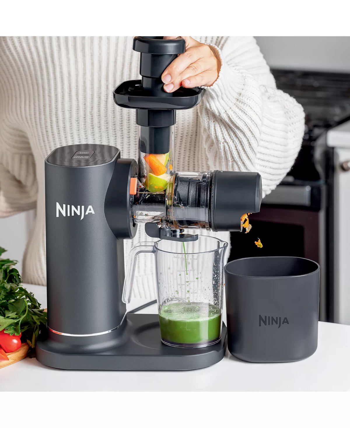 LIKE NEW Ninja NeverClog Cold Press Juicer – Slow Juicer w/ Pulp Control