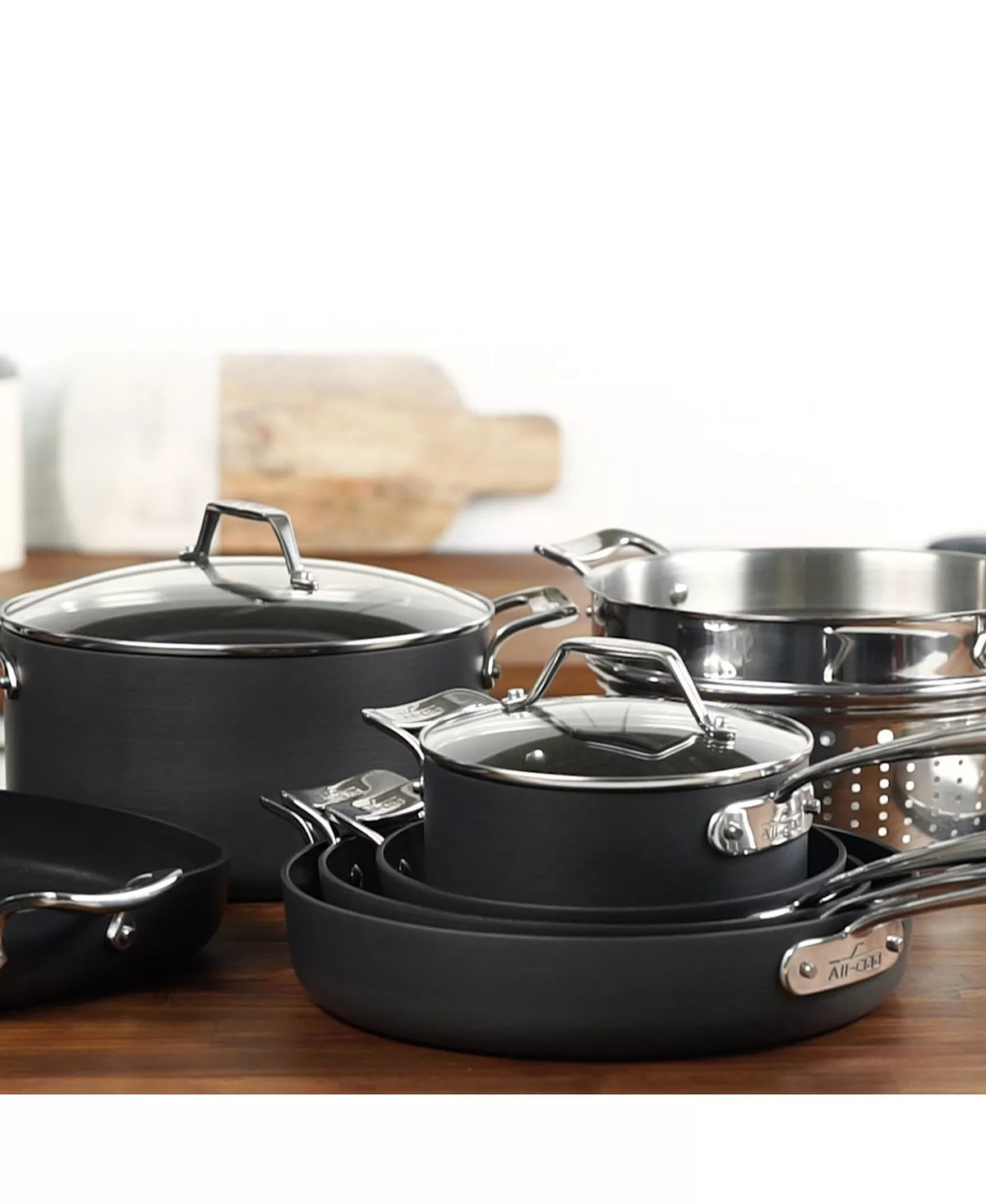 All-Clad Essentials 8-Pc Hard-Anodized Nonstick Cookware Set – Open Box – Local Pickup