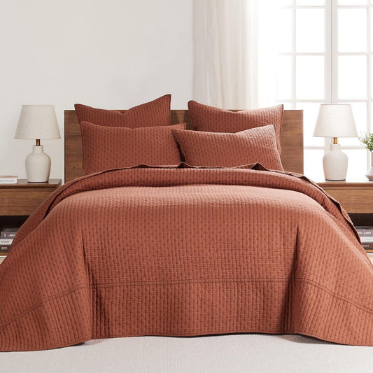 #5 Levtex Home Cross Stitch Adobe Bedspread Set - King 3pcs