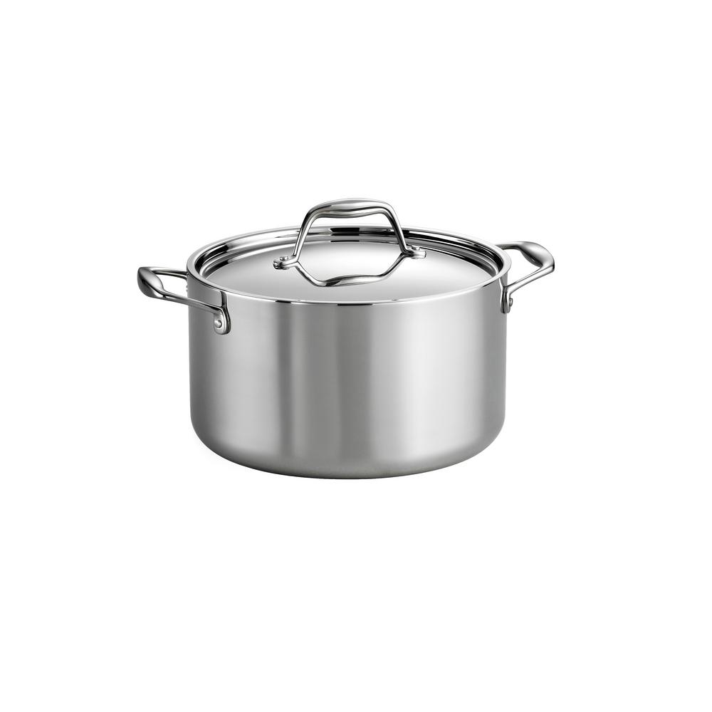 NEW Tramontina Signature 6QT Tri-Ply Clad Stainless Steel Sauce Pot w/ Lid