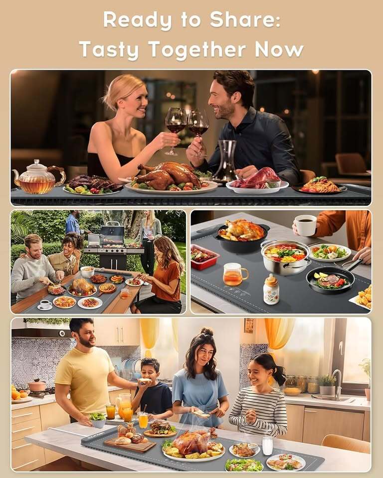 580W Extra Large Food Warming Mat – 6 Temp Timer (New)