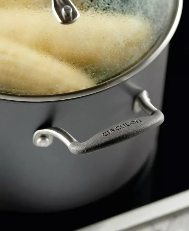 NEW Circulon ScratchDefense 8QT Nonstick Stockpot with Glass Lid