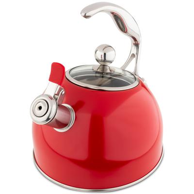 Viking 2.6-Qt Stainless Steel Whistling Tea Kettle – Red – Induction Ready – Local Pickup
