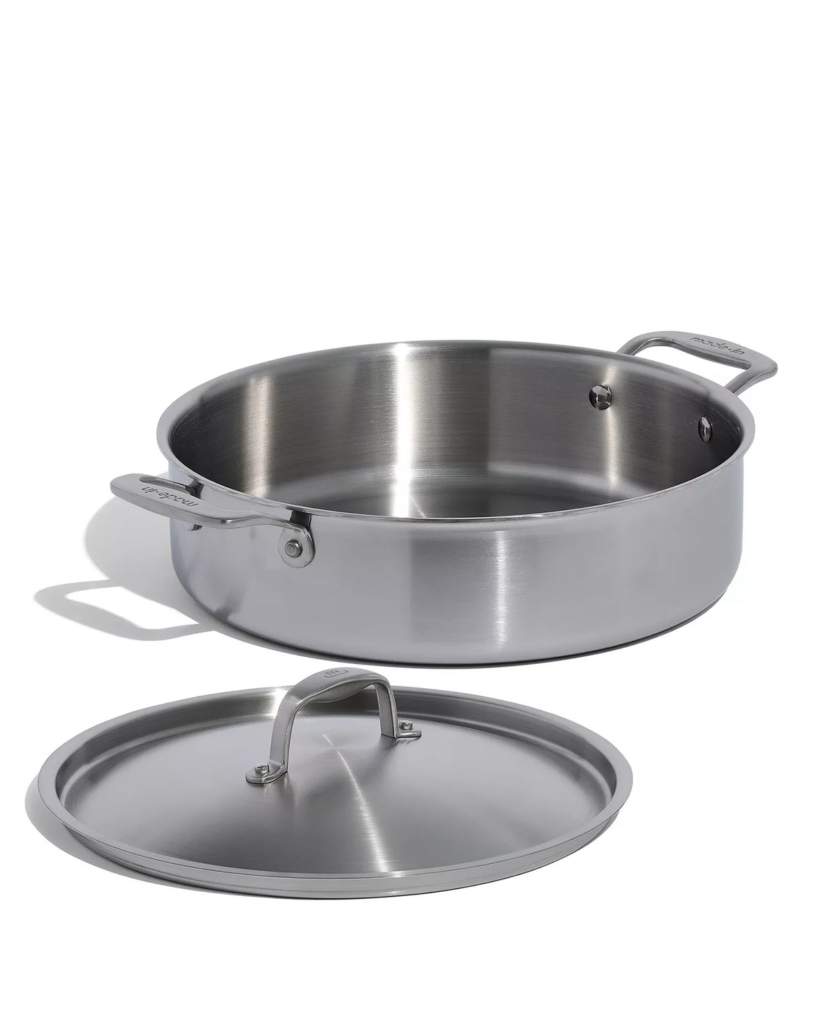 NEW Made In 6-Qt Stainless Clad Rondeau w/ Lid – 5-Ply – Induction Ready