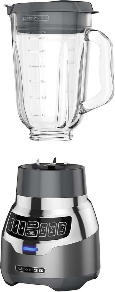 NEW Black + Decker PowerCrush Digital Blender – 900W Glass Pitcher