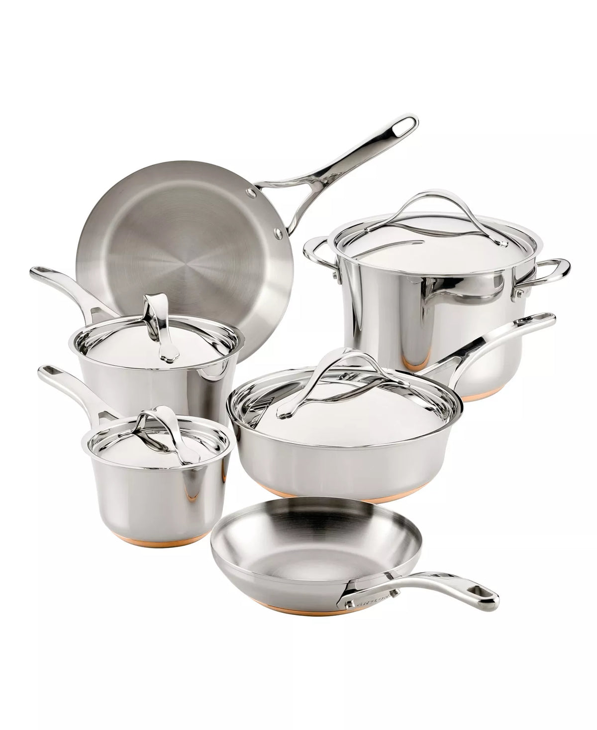 LIKE NEW Anolon Nouvelle Copper 10-Pc Stainless Cookware Set – Local Pickup