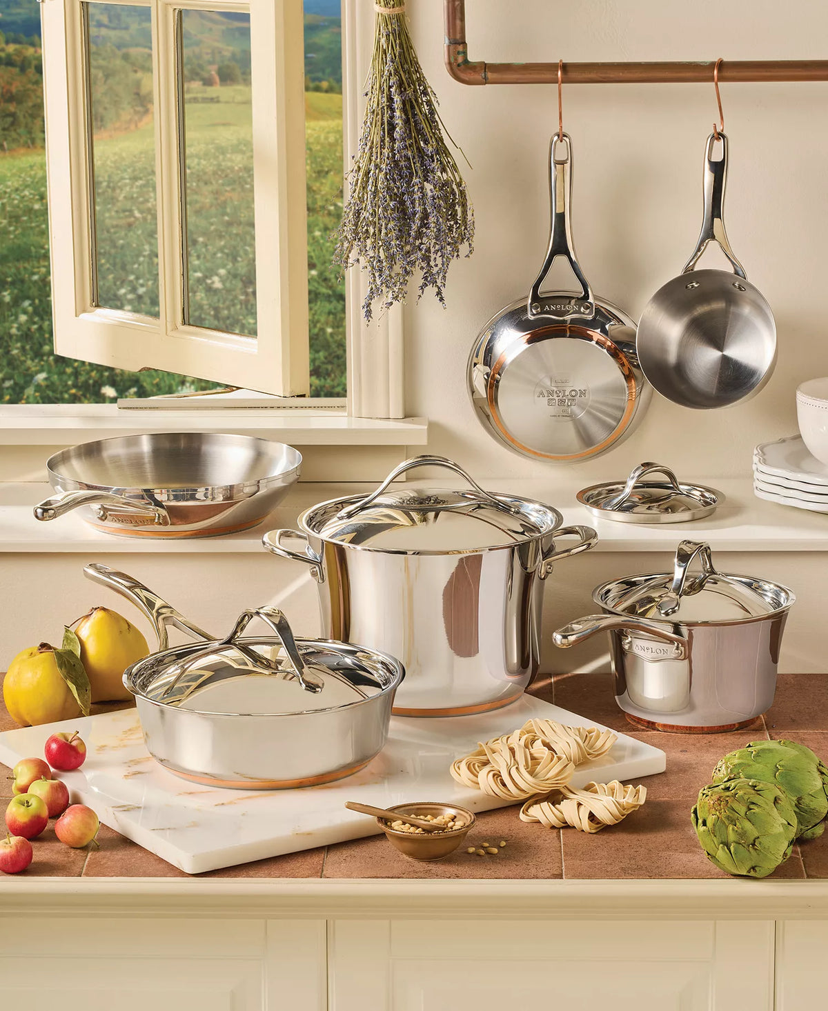 LIKE NEW Anolon Nouvelle Copper 10-Pc Stainless Cookware Set – Local Pickup