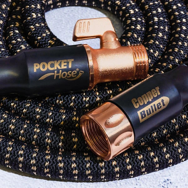 NEW Pocket Hose Copper Bullet 50FT Expandable Garden Hose w/ 10-Pattern Nozzle