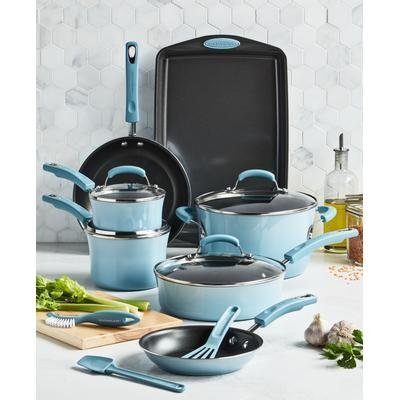 NEW Rachael Ray Classic Brights 14-Piece Nonstick Cookware Set
