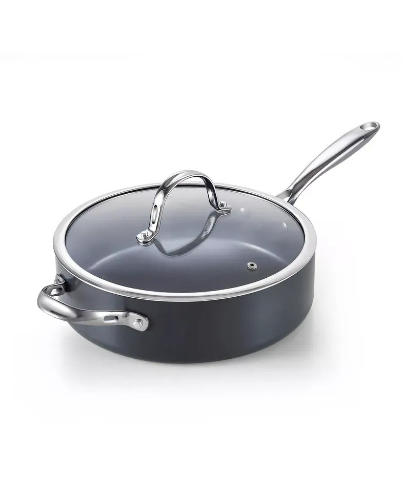 The Cellar Cooks Standard 4QT Deep Saute Pan with Lid – Induction Ready