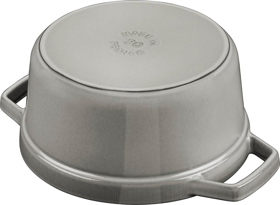 Staub 5QT Cast Iron Round Cocotte 10" – Graphite Grey – Made in France