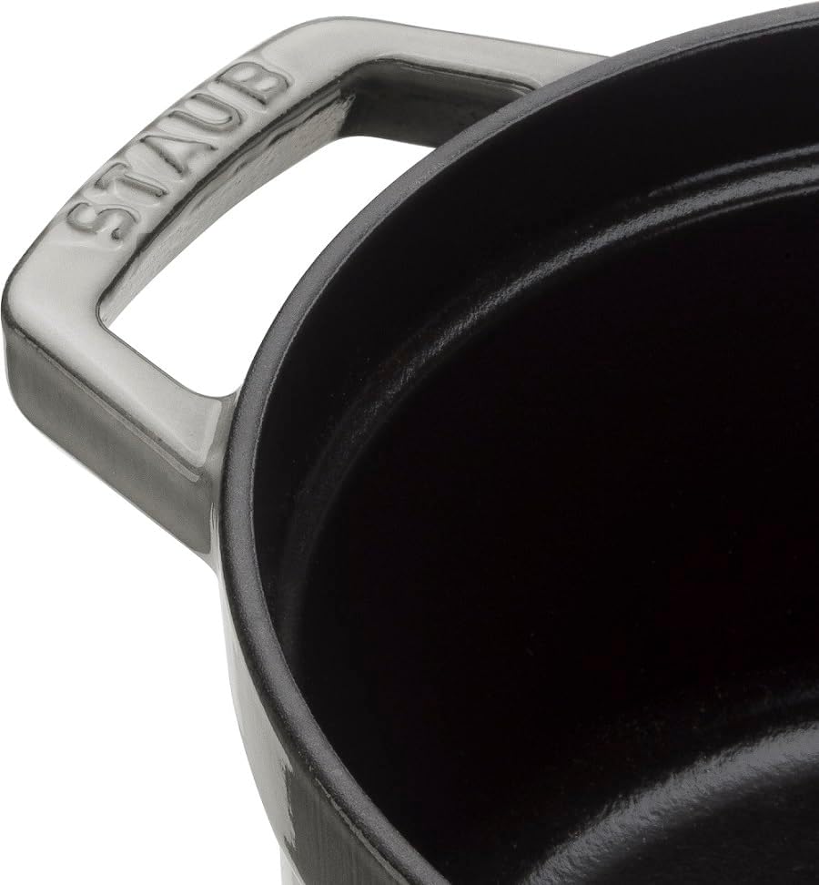 Staub 5QT Cast Iron Round Cocotte 10" – Graphite Grey – Made in France