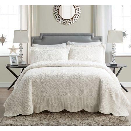 #9 VCNY Home Westland Quilted Bedspread Set, Full Size Ivory