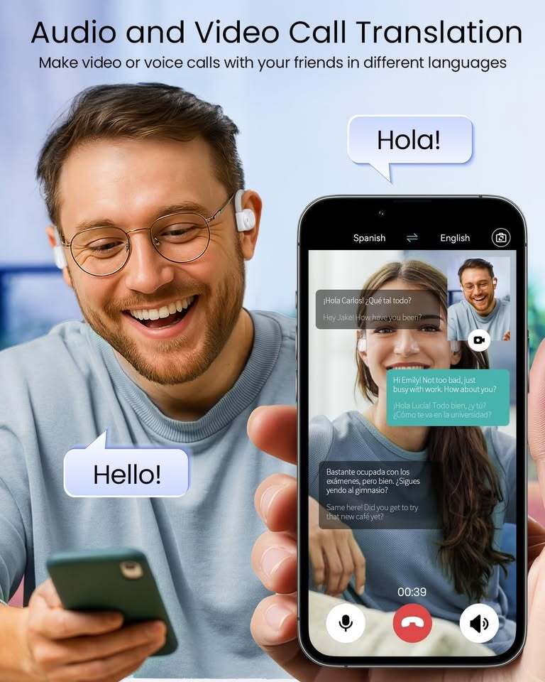 Real-Time Translator Earbuds – 164 Languages Bluetooth