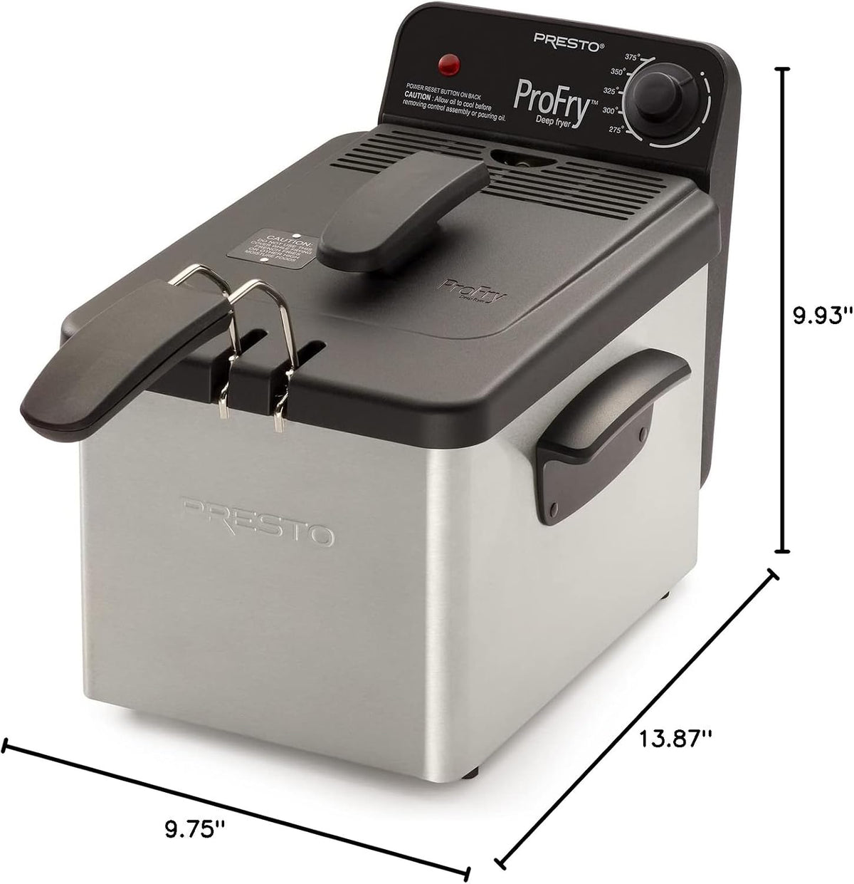 NEW Presto ProFry 8-Cup Stainless Steel Deep Fryer – 1800W Immersion Element