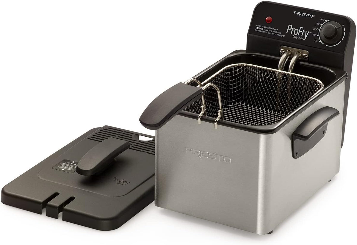 NEW Presto ProFry 8-Cup Stainless Steel Deep Fryer – 1800W Immersion Element