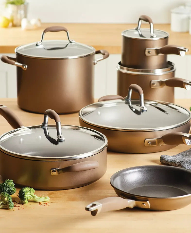 NEW Anolon Advanced Home 11-Piece Hard-Anodized Nonstick Cookware Set