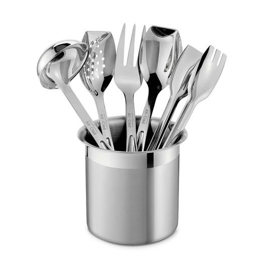 All-Clad Stainless Steel 4-Piece Kitchen Utensil Set w/ Storage Crock