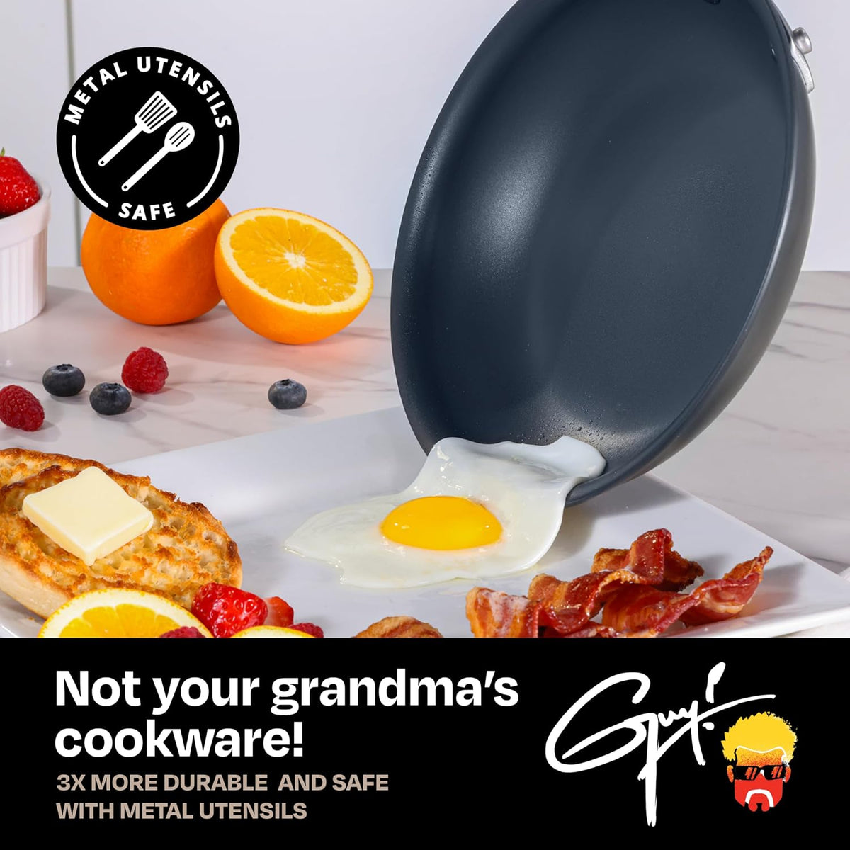 NEW Guy Fieri Flavortown 10-Piece Nonstick Cookware Set – Laser Titanium
