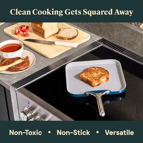 NEW Caraway 11" Square Griddle Pan – Nonstick Ceramic – Cream