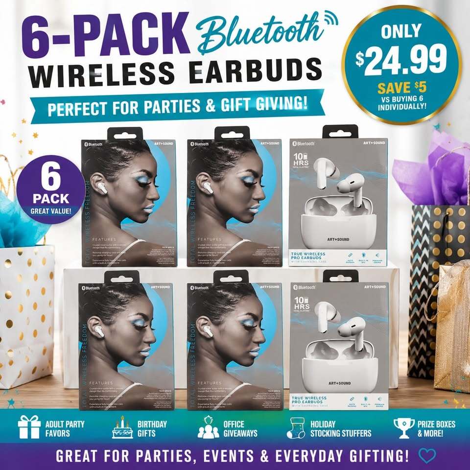 6-Pack Bluetooth Wireless Earbuds Brand New