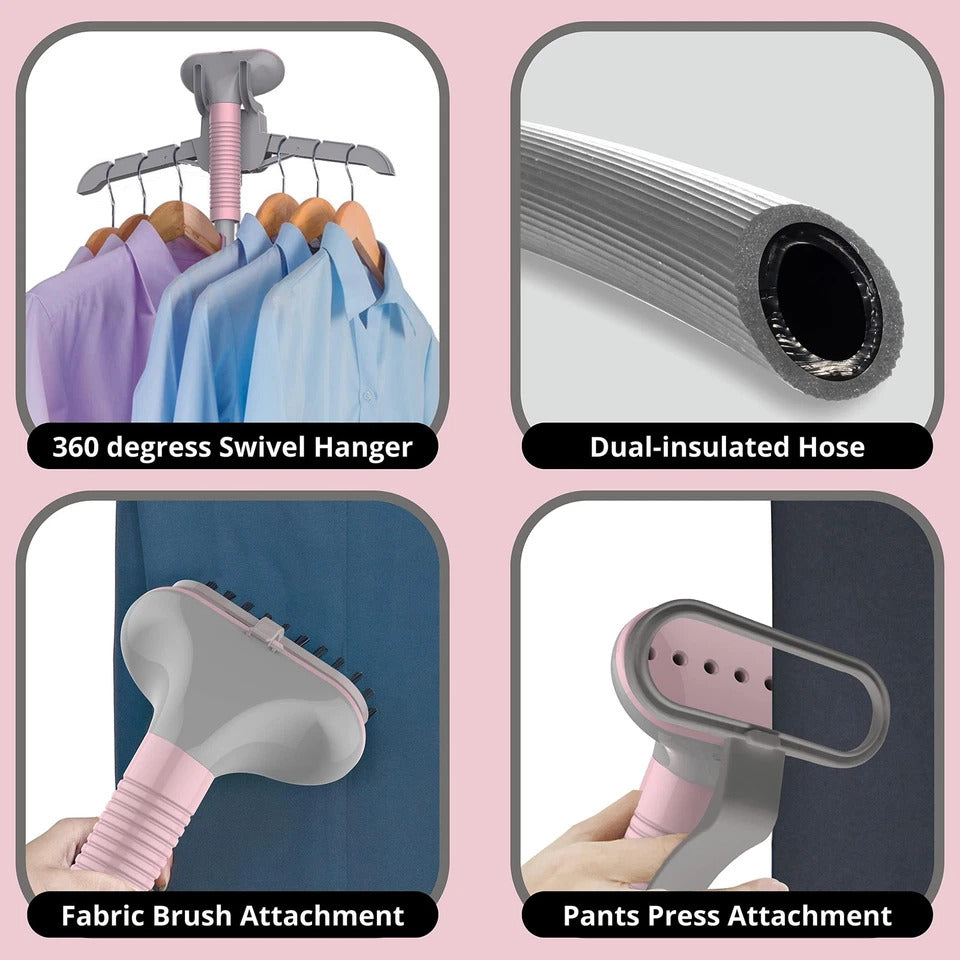 NEW SALAV Performance Garment Steamer 1500W – Blush Standing Clothes Steamer