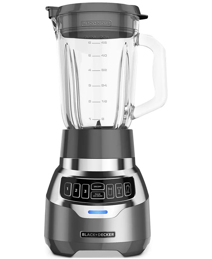 NEW Black + Decker PowerCrush Digital Blender – 900W Glass Pitcher