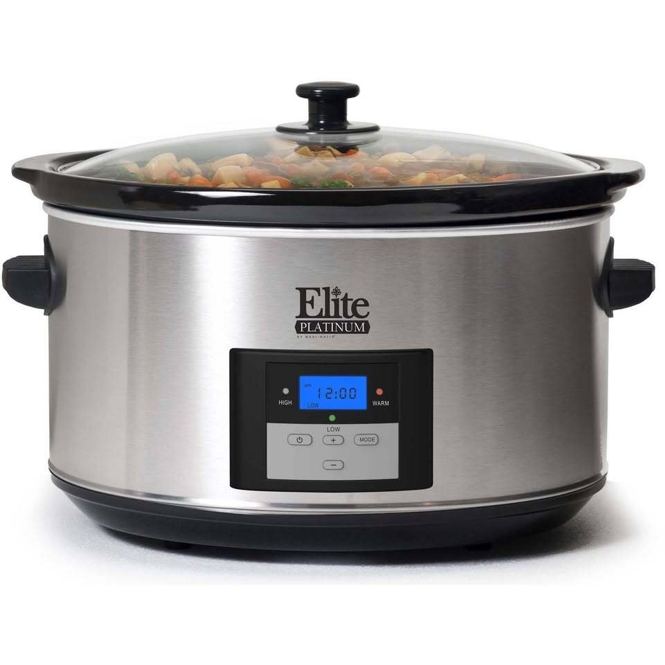 Elite Cuisine 8.5QT Digital Slow Cooker – Programmable Stainless Steel