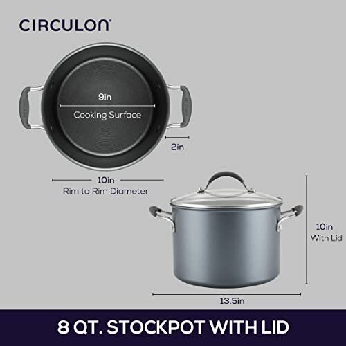 NEW Circulon ScratchDefense 8QT Nonstick Stockpot with Glass Lid