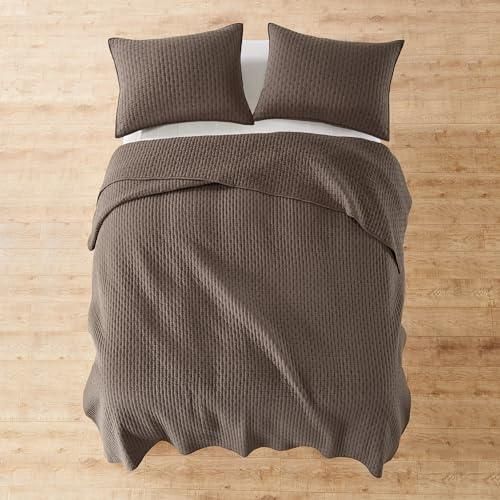 #8 Levtex Home Cross Stitch Quilt Set, Brown KING
