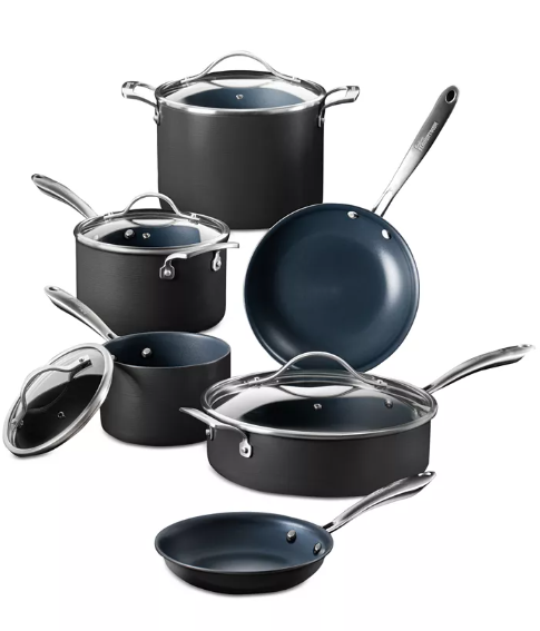 NEW Guy Fieri Flavortown 10-Piece Hard-Anodized Nonstick Cookware Set